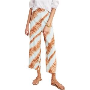 NWT Anthropologie Moon River Womens Linen Blend Wide Leg Crop Camille Pants Sz M